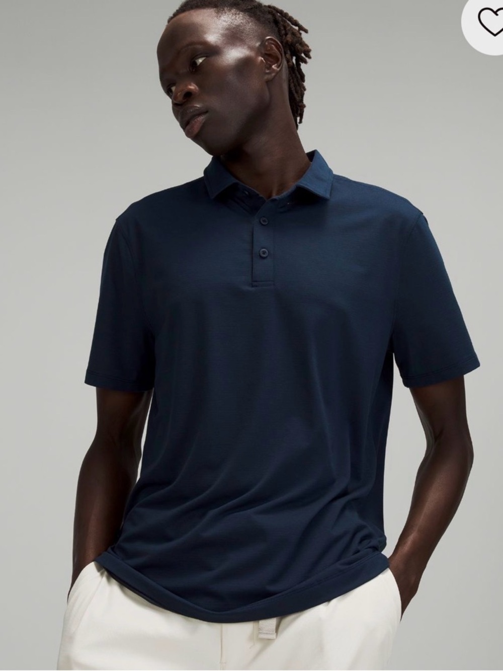 Men's  lululemon evolution size small Navy Short-Sleeve Polo Shirt